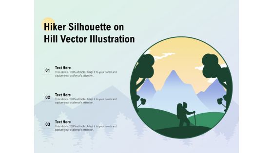 Hiker Silhouette On Hill Vector Illustration Ppt PowerPoint Presentation Professional Show PDF
