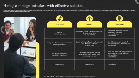 Hiring Campaign Mistakes With Effective Solutions Demonstration PDF