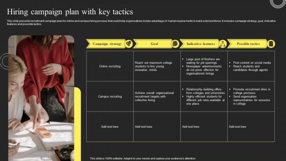 Hiring Campaign Plan With Key Tactics Sample PDF