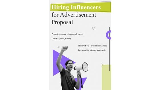 Hiring Influencers For Advertisement Proposal Example Document Report Doc Pdf Ppt