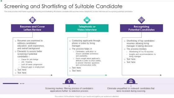 Hiring New Employees At Workplace Screening And Shortlisting Of Suitable Candidate Graphics PDF