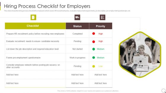 Hiring Process Checklist For Employers Graphics PDF