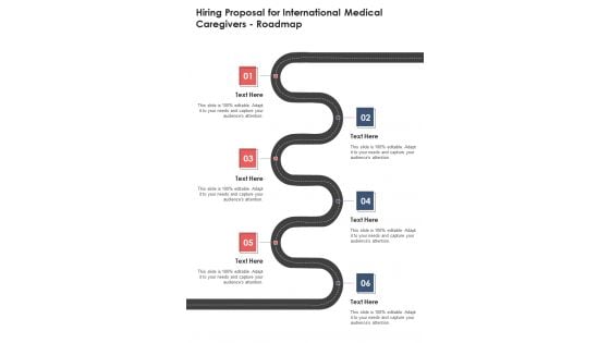 Hiring Proposal For International Medical Caregivers Roadmap One Pager Sample Example Document