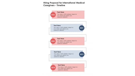 Hiring Proposal For International Medical Caregivers Timeline One Pager Sample Example Document