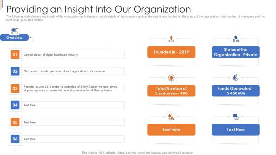 His Capital Funding Elevator Providing An Insight Into Our Organization Guidelines PDF