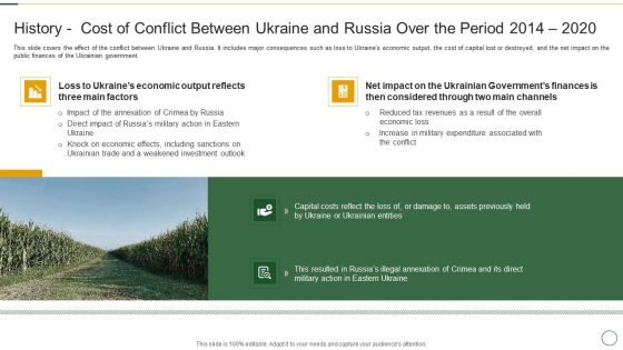 History Cost Of Conflict Between Ukraine And Russia Over The Period 2014 To 2020 Professional PDF