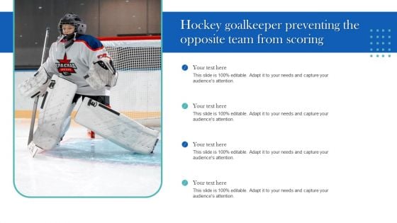Hockey Goalkeeper Preventing The Opposite Team From Scoring Designs PDF