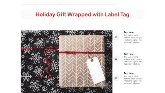 Holiday Gift Wrapped With Label Tag Ppt PowerPoint Presentation Slides Objects PDF