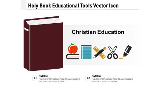 Holy Book Educational Tools Vector Icon Ppt PowerPoint Presentation File Inspiration PDF