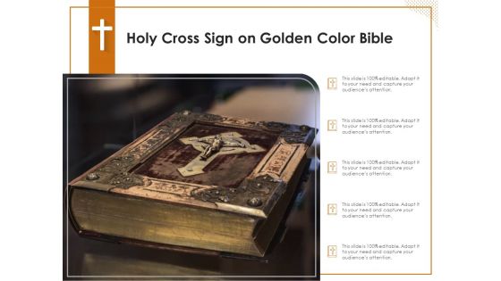 Holy Cross Sign On Golden Color Bible Ppt PowerPoint Presentation Diagram Templates PDF