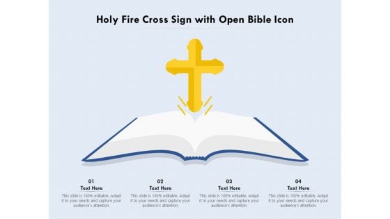 Holy Fire Cross Sign With Open Bible Icon Ppt PowerPoint Presentation File Smartart PDF