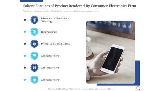 Home Appliances Producer Seed Salient Features Of Product Rendered By Consumer Electronics Firm Graphics PDF