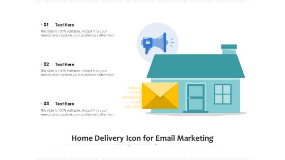 Home Delivery Icon For Email Marketing Ppt PowerPoint Presentation Slides Icon PDF