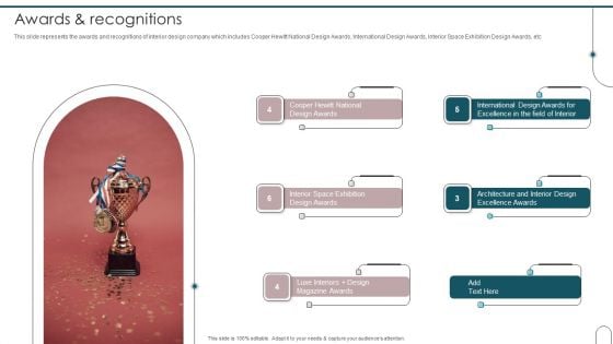 Home Interior Design And Decoration Company Profile Awards And Recognitions Background PDF Home Interior Design And Decoration Company Profile Awards And Recognitions Background PDF