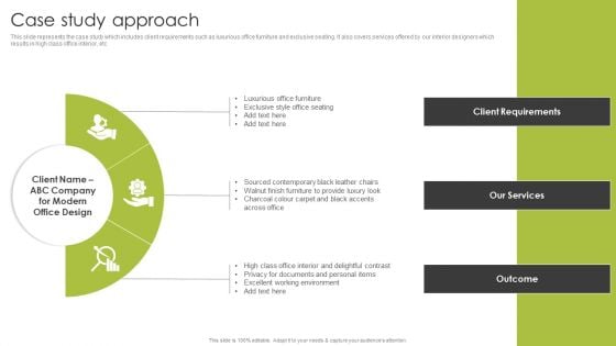 Home Interior Styling Services Company Profile Case Study Approach Slide Summary PDF