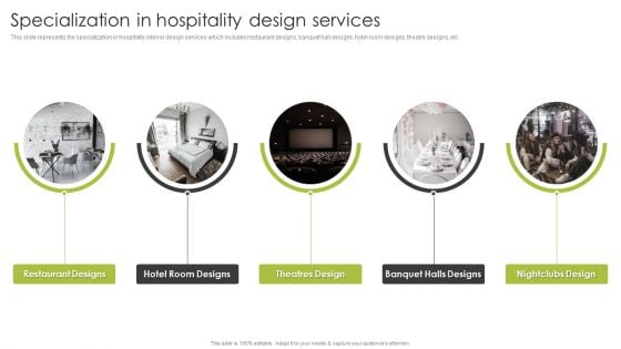 Home Interior Styling Services Company Profile Specialization In Hospitality Design Services Introduction PDF