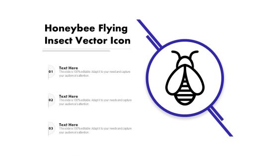 Honeybee Flying Insect Vector Icon Ppt PowerPoint Presentation File Graphics Template PDF