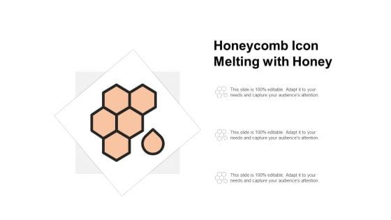 Honeycomb Icon Melting With Honey Ppt PowerPoint Presentation Portfolio Structure