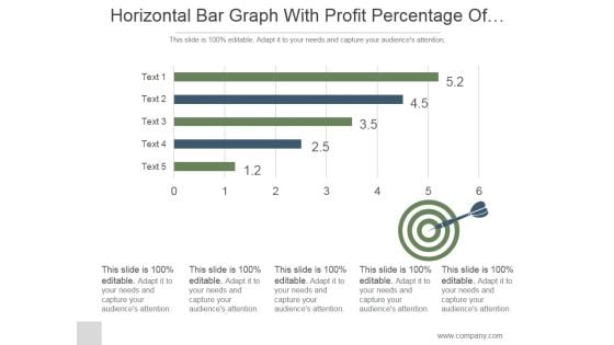 Horizontal Bar Graph With Profit Percentage Of Company Ppt PowerPoint Presentation Shapes