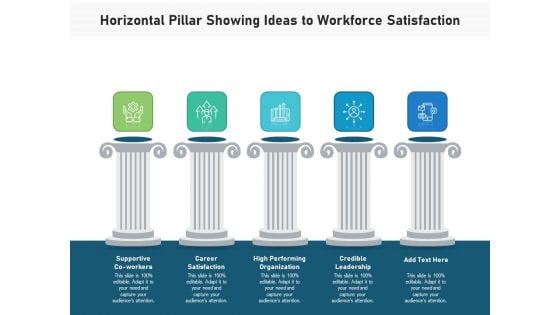 Horizontal Pillar Showing Ideas To Workforce Satisfaction Ppt PowerPoint Presentation Icon Vector PDF