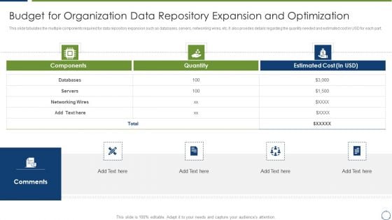 Horizontal Scaling Technique For Information Budget For Organization Data Microsoft PDF