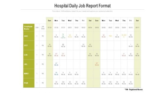 Hospital Daily Job Report Format Ppt PowerPoint Presentation Outline File Formats