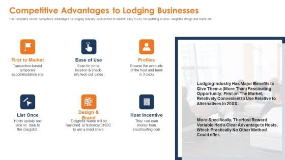 Hospitality Industry Competitive Advantages To Lodging Businesses Brochure PDF