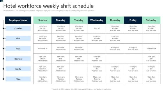 Hotel Workforce Weekly Shift Schedule Pictures PDF