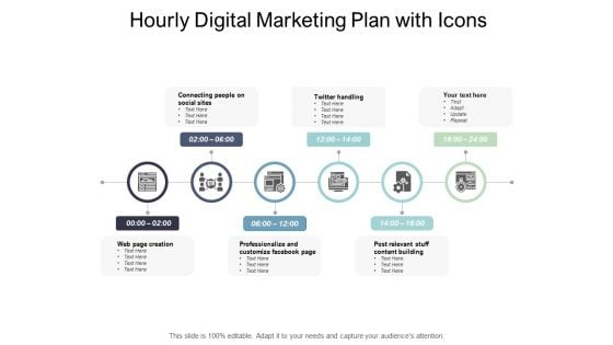 Hourly Digital Marketing Plan With Icons Ppt PowerPoint Presentation File Guidelines