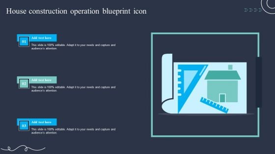 House Construction Operation Blueprint Icon Portrait PDF