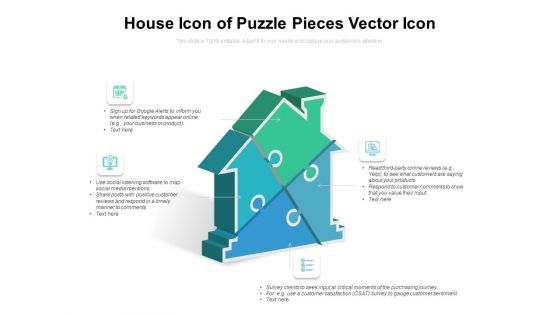 House Icon Of Puzzle Pieces Vector Icon Ppt PowerPoint Presentation Infographic Template Tips PDF