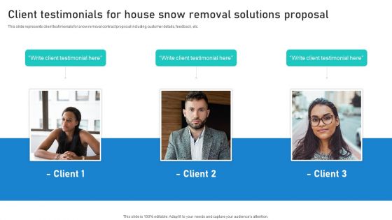 House Snow Removal Solutions Proposal Ppt PowerPoint Presentation Complete Deck With Slides