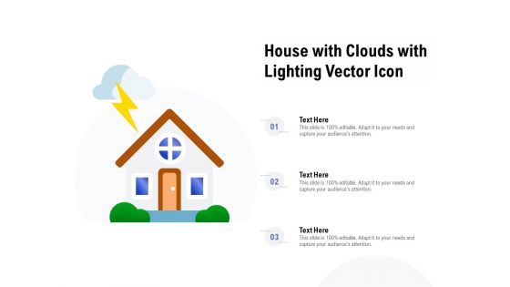 House With Clouds With Lighting Vector Icon Ppt Portfolio Slide Download PDF