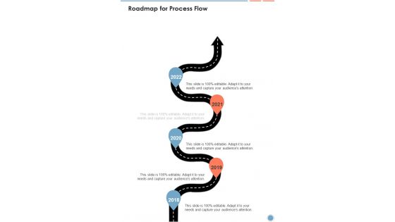 Household Cleaning Proposal Roadmap For Process Flow One Pager Sample Example Document