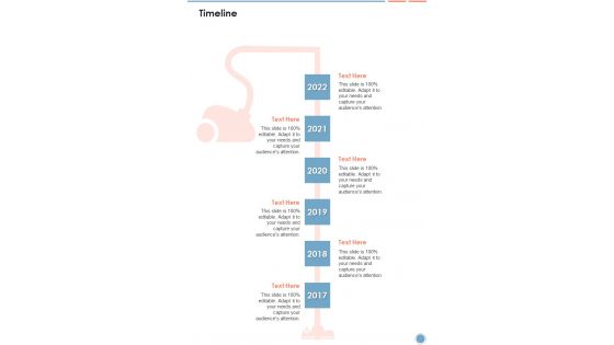 Household Cleaning Proposal Timeline One Pager Sample Example Document