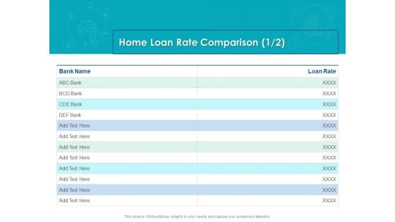 Housing Mortgage Proposal Home Loan Rate Comparison Bank Ppt Portfolio Graphics Download PDF