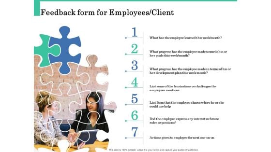 How A Corporate Life Coach Can Help Develop Your Company Feedback Form For Employees Client Brochure PDF