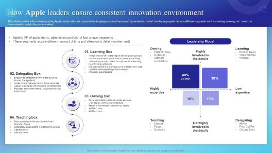 How Apple Leaders Ensure Consistent Innovation Environment Sample PDF