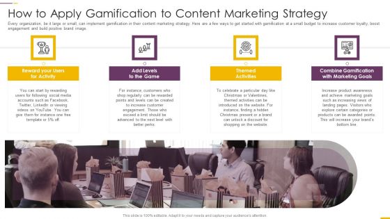 How Build Gamification Advertising Plan How To Apply Gamification To Ppt Outline Background Image PDF