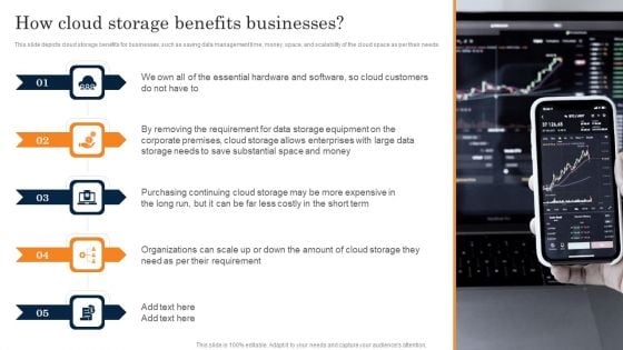 How Cloud Storage Benefits Businesses Ppt PowerPoint Presentation File Pictures PDF