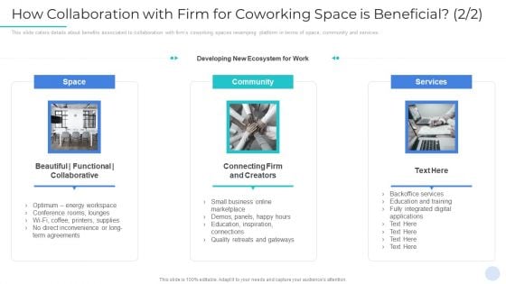 How Collaboration With Firm For Coworking Space Is Beneficial Firm Icons PDF