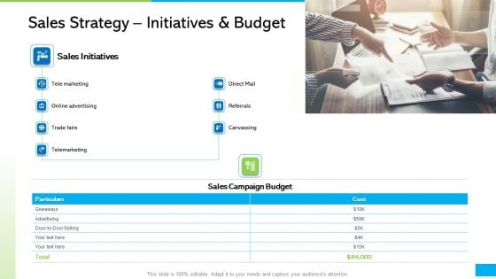 How Develop Perfect Growth Strategy For Your Company Sales Strategy Initiatives And Budget Elements PDF