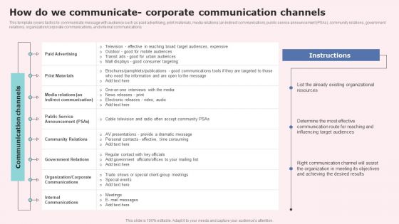 How Do We Communicate Corporate Communication Channels Demonstration PDF