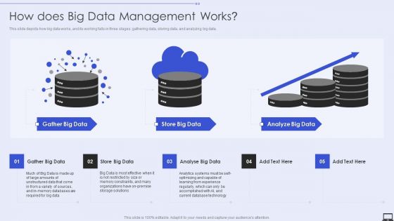 How Does Big Data Management Works Ppt PowerPoint Presentation File Infographic Template PDF