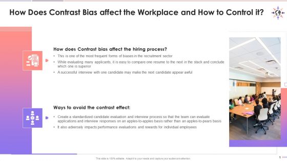 How Does Contrast Bias Affect The Workplace And How To Control It Training Ppt