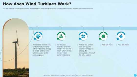 How Does Wind Turbines Work Clean And Renewable Energy Ppt PowerPoint Presentation Portfolio Influencers PDF