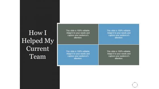 How I Helped My Current Team Ppt PowerPoint Presentation Summary