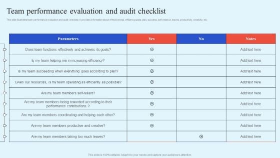 How Leaders Can Improve Team Effectiveness Team Performance Evaluation And Audit Checklist Brochure PDF How Leaders Can Improve Team Effectiveness Team Performance Evaluation And Audit Checklist Brochure PDF