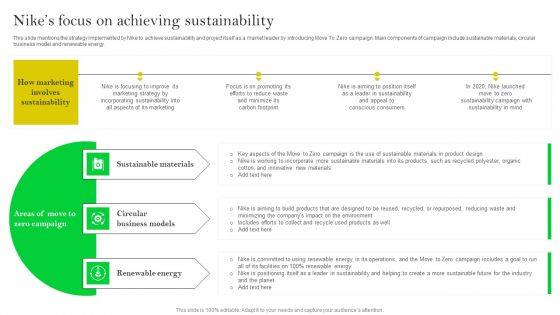 How Nike Developed And Executed Strategic Promotion Techniques Nikes Focus On Achieving Mockup PDF