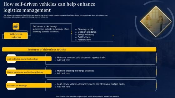 How Self Driven Vehicles Can Help Enhance Logistics Management Sample PDF